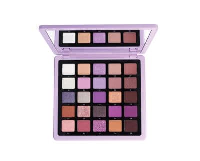 Duża fioletowa paleta cieni do powiek z lusterkiem