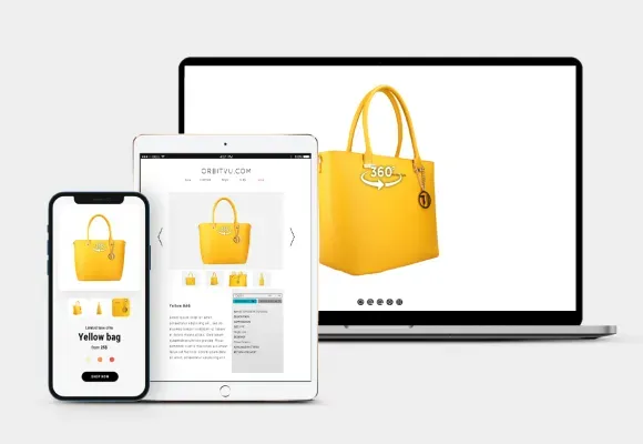 Responsywny widok produktu 360 na różnych urządzeniach