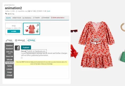 Ustawienia prezentacji widoku produktu 360°