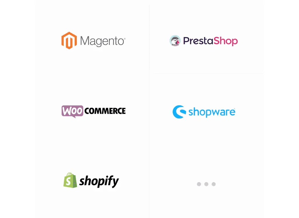 Logotypy integracji z platformami e-commerce