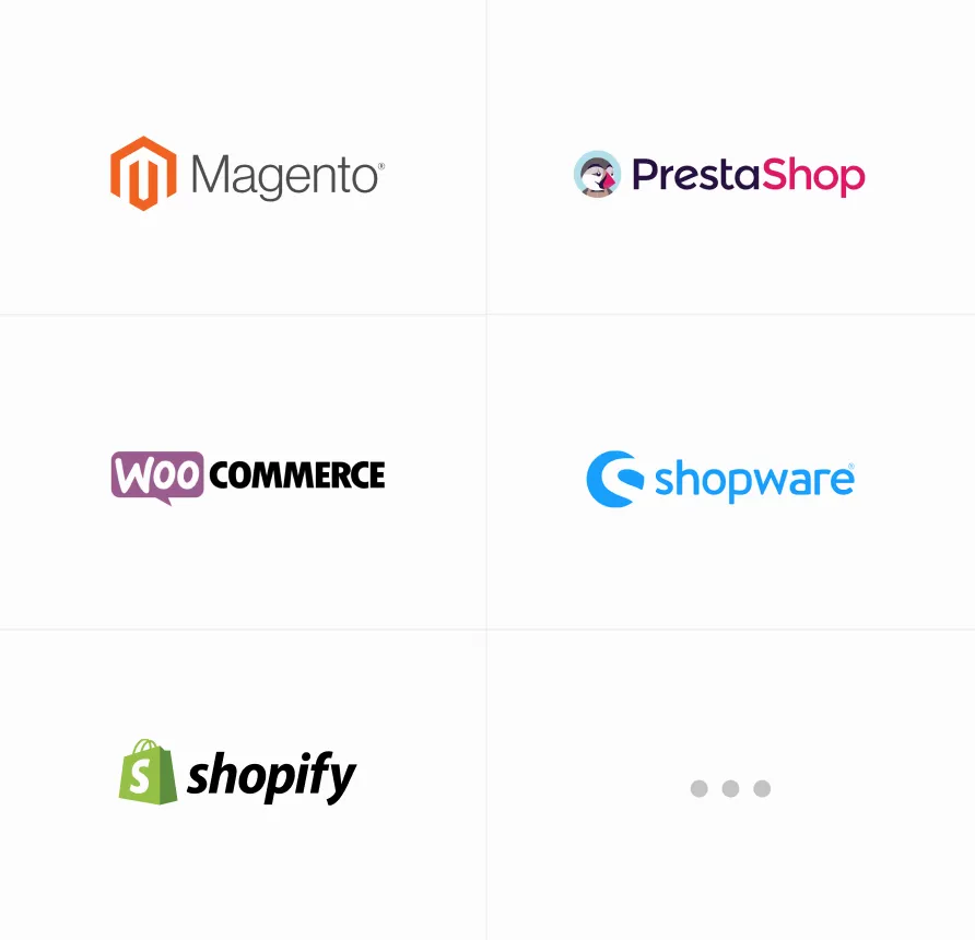 Logotypy integracji z platformami e-commerce