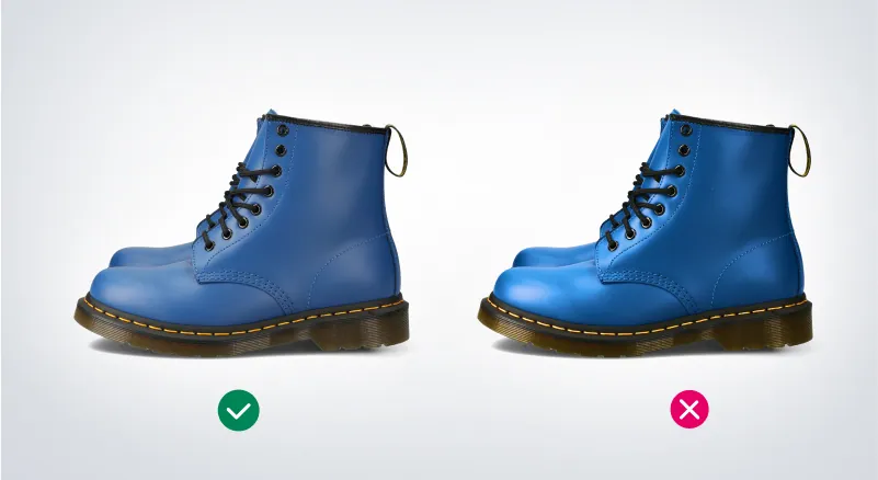 Niebieskie buty sfotografowane przy minimalnej postprodukcji