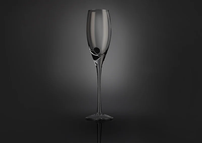 Black light diffusers reflected on the front of a glass
