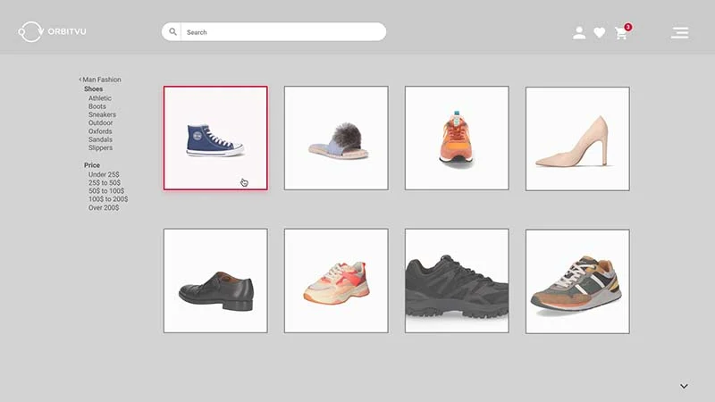 Strona główna portalu e-commerce bez spójnych, powtarzalnych packshotów