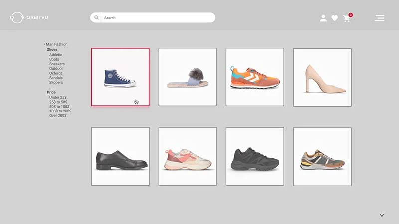 Strona główna portalu e-commerce ze spójnymi, powtarzalnymi packshotami
