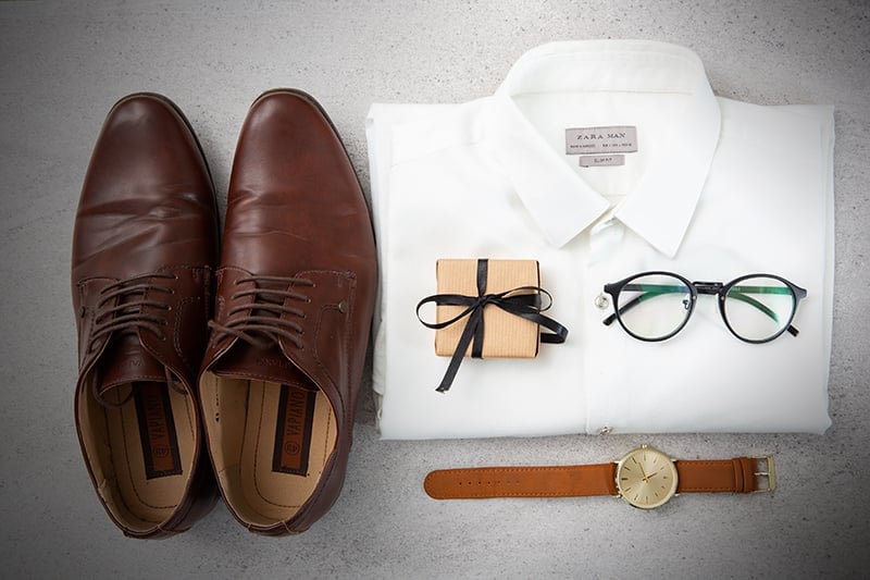 Post-production flat lay photography