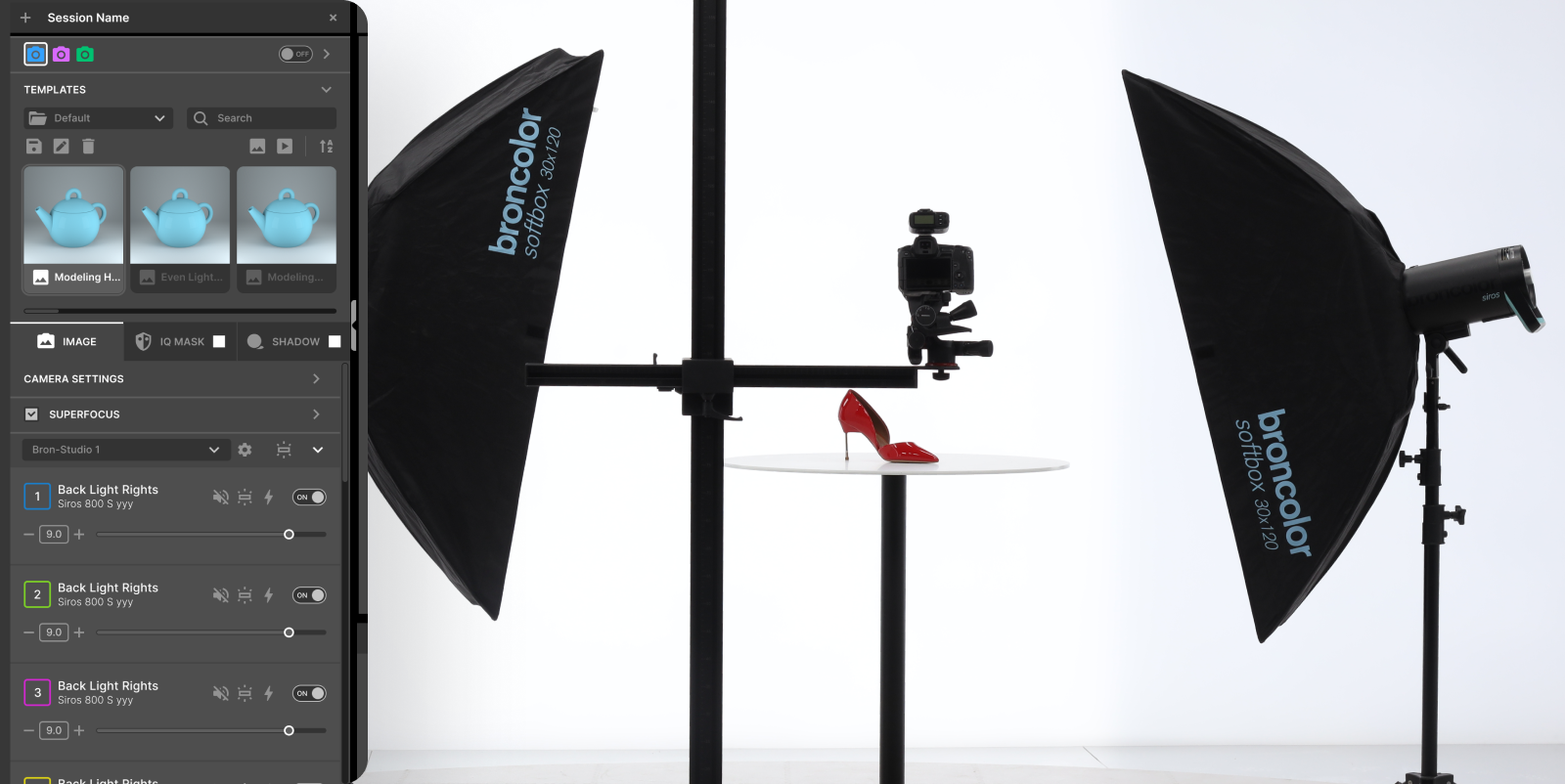 orbitvu station 26.1 integration broncolor lamps during photoshoot