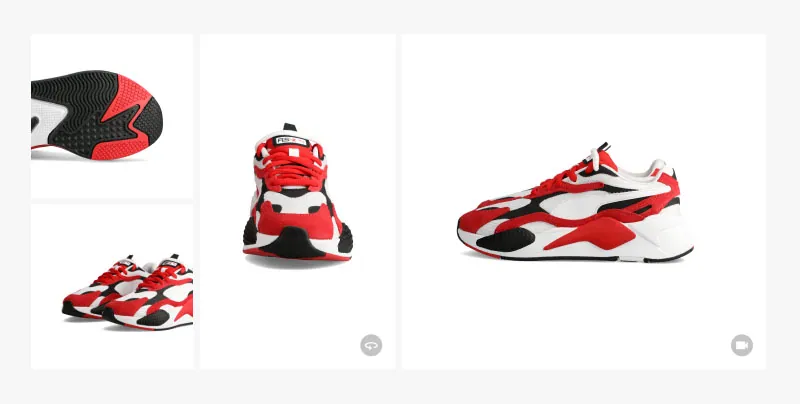 Mockup sklepu internetowego ze zdjęciem buta sportowego