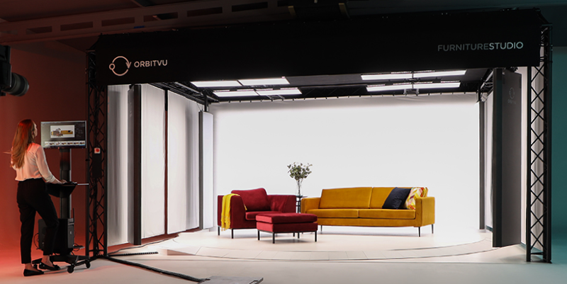 A furniture set shot in Orbitvu's Furniture Studio